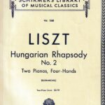 リスト ハンガリー狂詩曲第2番 輸入楽譜 2台ピアノ4手用編曲 liszt hangarian rhapsody no.2 シャーマー社 schirmer's two-piano