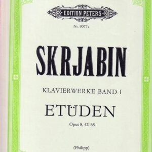 スクリャービン ピアノ作品集 第1巻 練習曲集 Op.8, 42, 65 輸入楽譜 Skrjabin Etuden ピアノ・ソロ piano ペータース社 Edition Peters