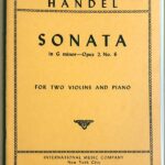 ヘンデル ソナタ ト短調 Op.2 No.6 （ヴァイオリン二重奏+ピアノ） 輸入楽譜 handel sonata in G minor for 2 violins and piano 洋書