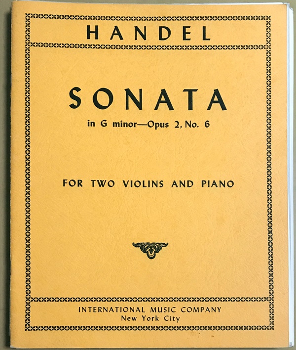 ヘンデル ソナタ ト短調 Op.2 No.6 （ヴァイオリン二重奏+ピアノ