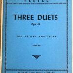 プレイエル３つの二重奏曲 op. 44 輸入楽譜 pleyel three duets for violin and viola バイオリン ビオラ 洋書