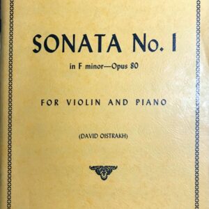 プロコフィエフ ヴァイオリン・ソナタ 第1番 ヘ短調 作品80 輸入楽譜 Prokofieff Sonata no.1 in F minor Opus 80 for Violin and Piano