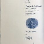 ボルヌ 「カルメン」の主題による華麗な幻想曲（カルメン幻想曲）輸入楽譜 Borne Fantasie brillante sur Carmen フルート ピアノ ビヨドー