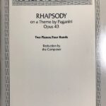 ラフマニノフ パガニーニの主題による狂詩曲 Op.43 2台ピアノ用編曲 輸入楽譜 Rachmaninoff Rhapsody on a theme by Paganini 2pianos