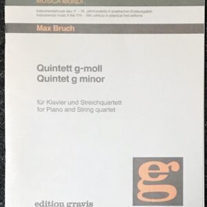 マックスブルッフ 弦楽五重奏曲 max bruch quintett g-moll gminor 輸入楽譜/フルスコア/ヴァイオリン/ピアノ/gravis