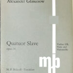 グラズノフ スラヴの祝祭 glasunov quatur slave op15 輸入楽譜/洋書/弦楽四重奏/オーケストラ/ヴァイオリン/Belaieff/ベライエフ