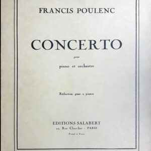 プーランク ピアノ協奏曲 2台ピアノ 輸入楽譜 Poulenc Concerto pour piano et orchestre Reduction pour 2 pianos サラベール 洋書