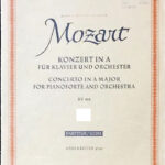 モーツァルト モーツァルト ピアノ協奏曲 第23番 mozart konzert in a kv488