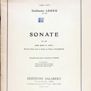 ルクー ソナタ Guillaume lekeu sonate