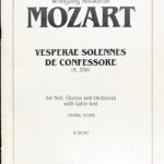 モーツァルト 証聖者の荘厳晩課 K339 Mozart Vesperae Solennes De Confessore