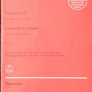 モーツァルト ヴァイオリン協奏曲 第4番 KV 218 mozart concerto in d major 輸入楽譜/洋書/バイオリン/barenreiter/ベーレンライター