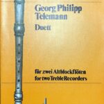 テレマン ２本のリコーダーのための二重奏曲変ロ長調 輸入楽譜 telemann duett for two treble recorders ショット社 schott 洋書