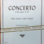 モーツァルト ファゴット協奏曲 変ロ長調 K. 191 ヴィオラ,ピアノ 輸入楽譜 mozart concerto for viola and piano 洋書