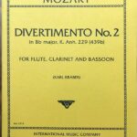 モーツァルト ディヴェルティメント KV439b（Anh．229）第2番 輸入楽譜 mozart divertimento no.2 フルート クラリネット バスーン 洋書