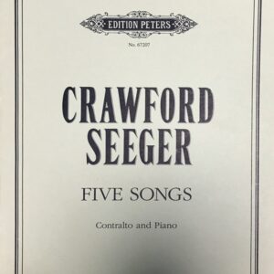 ルース・クロフォード・シーガー five songs 輸入楽譜 crawford seeger 5 songs contralto and piano コントラルト 声楽 洋書
