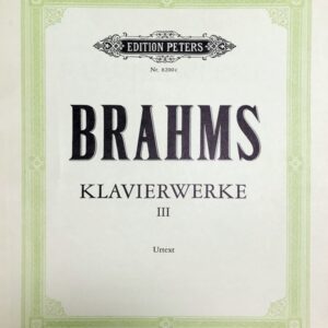 ブラームス ピアノ作品集 第3巻 輸入楽譜 brahms klavier-werke 洋書 piano