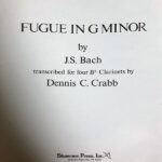バッハ フーガト短調 クラリネット四重奏編曲 輸入楽譜 bach fugue in G minor clarinets 洋書