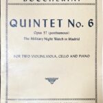 ボッケリーニ ピアノ五重奏曲 第6番 op57 夜警 boccherini quintet The Military Night Watch バイオリン/ヴァイオリン