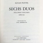 プレイエル 6つの小二重奏曲 Op.48 Playel 6 Duos Op.48 2Violinen バイオリン重奏
