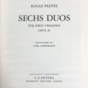 プレイエル 6つの小二重奏曲 Op.48 Playel 6 Duos Op.48 2Violinen バイオリン重奏