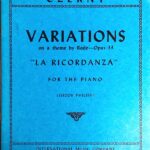 ツェルニー 歌曲「思い出」による変奏曲 Op.33 Czerny Variations on the theme by Rode La Ricordanza ピアノ・ソロ