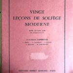 ７つの音部記号による現代的ソルフェージュ教程 20 Lecons de solfege moderne 声楽 ヴォーカル 教則本