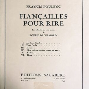 プーランク 偽りの婚約 (仏語) Poulenc Fiancailles pour Rire 声楽