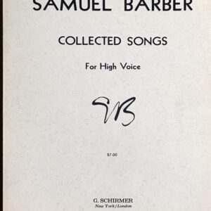 バーバー 歌曲集 (高声用) Barber Collected songs for high voice 声楽