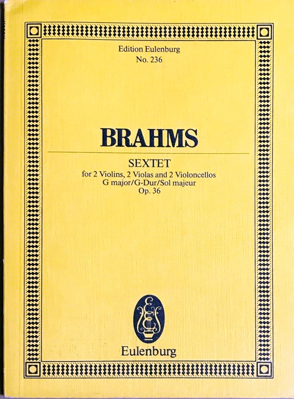 ブラームス 弦楽六重奏曲 第2番 ト長調 Op.36 スタディスコア Brahms Streich-Sextett Nr.2 G-dur  Op.36/Ed. Altmann