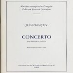 フランセ クラリネットとオーケストラのための協奏曲(クラリネットとピアノ) Francaix Concerto クラリネット