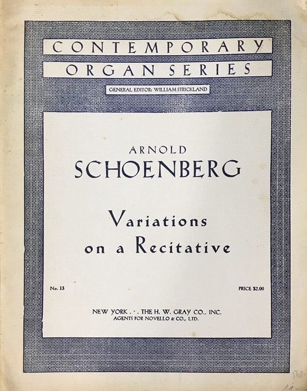シェーンベルク レチタティーヴォによる変奏曲 オルガン Schoenberg 