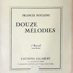 プーランク 12の歌曲第１集 (高声とピアノ) Poulenc Douze Melodies 1 声楽 歌曲 ヴォーカル