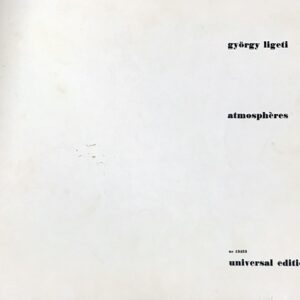 リゲティ オーケストラのための「アトモスフェール」 スコア Rgeti atmospheres