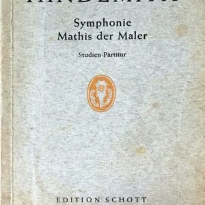 ヒンデミット オペラ「画家マティス」 スタディ・スコア Hindemith Symphonie Mathis der Maler