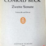 コンラート・ベック Conrad Beck Zweite Sonate チェロとピアノ