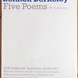 バークレー Five Poems Op.53 Lennox Berkeley 声楽 歌曲 ヴォーカル