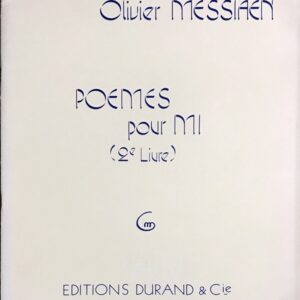 メシアン ミのための詩 第2巻 (ソプラノ) (仏語) Messiaen Poemes pour Mi Vol.2 声楽 歌曲 ヴォーカル