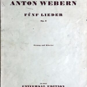 ウェーベルン 「第七の環」より 5つの歌 Op.3(中声用) Webern 5 Lieder aus "Der 7. Ring" Op.3 声楽 歌曲 ヴォーカル