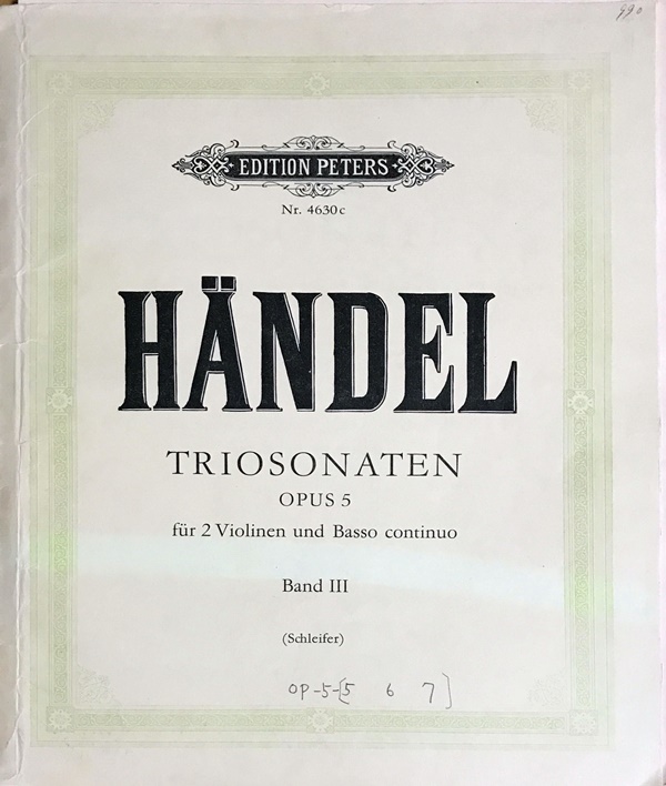ヘンデル／バイオリンと通奏低音のための全作品