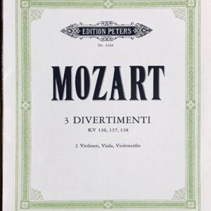 モーツァルト ディヴェルティメント KV 136-138/弦楽四重奏 Mozart 3 Divertimenti KV 136-138