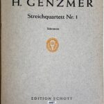 ゲンツマ― 弦楽四重奏曲 第1番 Genzmer Streichquartett Nr.1 パート譜セット 2バイオリン,ビオラ,チェロ