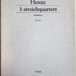 ヘンツェ 弦楽四重奏曲 第3番 Henze 3 Streichquartett パート譜セット 2バイオリン,ビオラ,チェロ