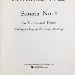 アイヴズ バイオリン・ソナタ 第4番 「キャンプの集いの子供の日」 Ives Sonata No.4 Chldrens Day at the Camp Meeting