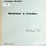 ジョルジュ・ユゴン 弦楽四重奏曲 Georges Hugon Quatuor a Cordes 2 バイオリン ビオラ チェロ