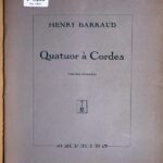 アンリ・バロー 弦楽四重奏曲 Henry Barraud Quatuor a Cordes 2 バイオリン ビオラ チェロ