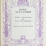 ジョゼフ・アレクサンダー Three Inventions for Two Instruments オーボエ (or バイオリン) とビオラ Josef Alexander