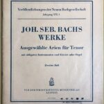 バッハ オブリガート楽器付 アリア選集 (テノール用) 第2巻 Bach Ausgewahlte Arien (Tenor) heft 2 声楽 歌曲