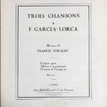 プーランク ガルシア・ロルカの詩による３つの歌 Poulenc 3 Chansons de F. Garcia Lorca 声楽 歌曲 ヴォーカル