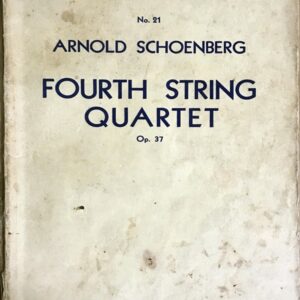 シェーンベルク 弦楽四重奏曲 第4番 Op.37 スタディ・スコア  SCHOENBERG fourth string Quartett Op.37 Study Score