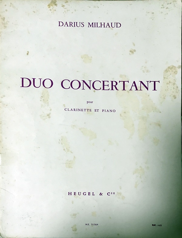 ミヨー デュオ・コンチェルタンテ（協奏的二重奏曲） クラリネットとピアノ Milhaud Duo Concertant
